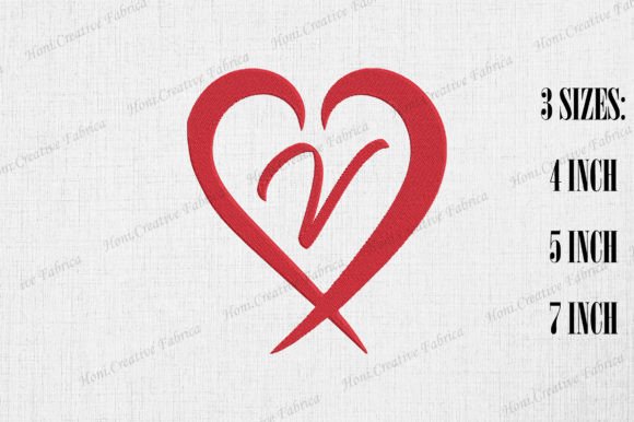 Review: Letter V with Heart Valentine’s Day Design